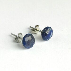 Lapis lazuli stud earrings on Sterling Silver